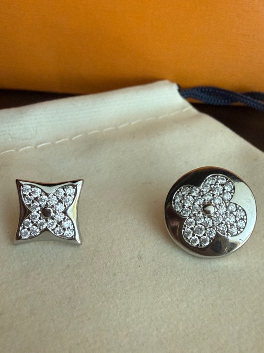 Silver Crystal Floral Stud Earrings - Women Jewelry Earrings